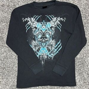 Hybrid & Company Dark Gray Waffle Knit Shirt